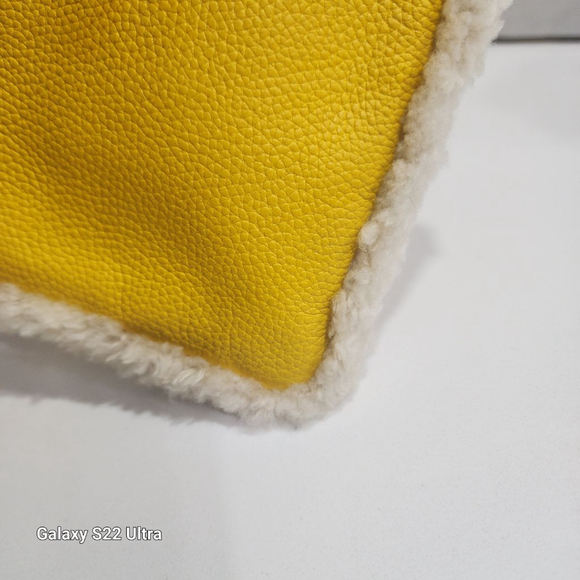 Coach Yellow Leather & Shearling Wristlet. New with tags - Picture 7 of 7